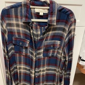 Button down shirt with zipper in back